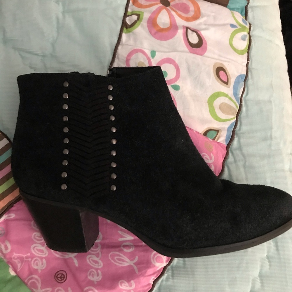 Black suede booties